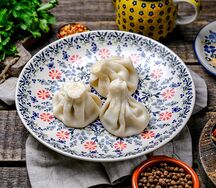  Хинкали жареные  с сыром и зеленью