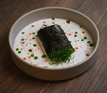 Палтус с креветками су-вид