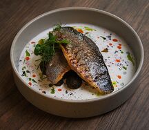 Сибас на картофеле в золе