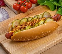 Хот-Дог Острый с говяжьей колбаской