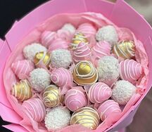 Клубничный букет Розово-золотой