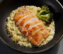 Паста Орзо с индейкой и горгонзолой