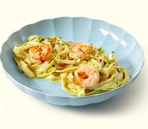 Паста Креветки с соусом карри 