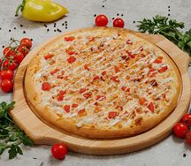 Пицца Курица под чесночным соусом