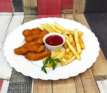Стрипсы куриные с картофелем фри