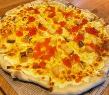 Пицца сливочный лосось