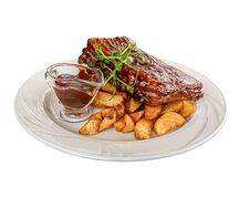 Ребра свиные BBQ с картофелем Айдахо