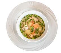 Суп рыбный с лососем и судаком (Fischsuppe)