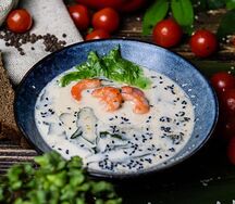 Сливочный мисо-суп с креветкой