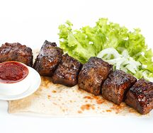 Шашлык из говяжьей печени
