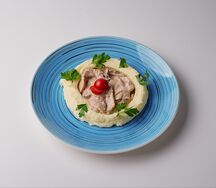 Курица по-строгановски с пюре