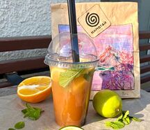 Лимонад персик-клубника