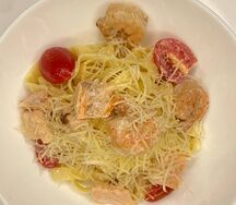 Паста с курицей и грибами