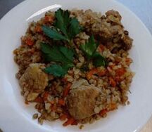Гречка по-купечески со свининой