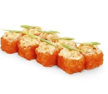 Запечённый с коктейльной креветкой
