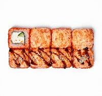 Запеченный ролл с лососем и креветкой