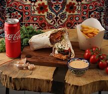 Картофель фри, Напиток, Донер с говядиной в лаваше