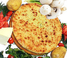 Осетинский пирог с картошкой, сыром и грибами