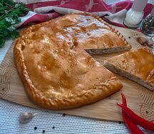 Пирог с горбушей и рисом
