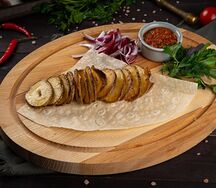 Картошка с курдюком на углях