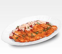 Миланский Шницель с Рисом песто