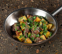 Куриная печень с картофелем