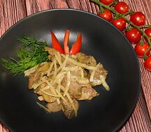 Печень куриная с луком