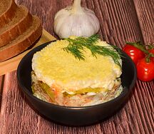 Салат Мимоза с рисом