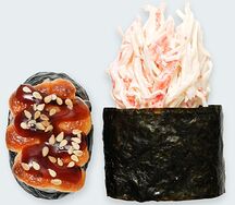 Запеченные суши с крабом