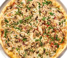 Мини-пицца с шампиньонами