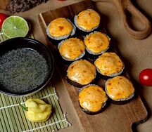 Кимпаб с курицей и овощами запеченный