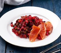 Винегрет с копченым лососем