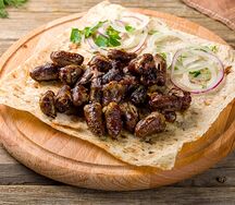 Шашлык из куриных сердечек