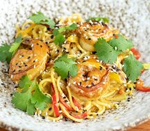 Лапша Яичная с креветкой