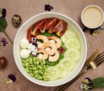 Салат с креветками и рисом 