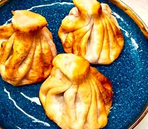 Хинкали жареные с говядиной и свининой