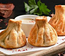 Жареные хинкали Чебухини с телятиной