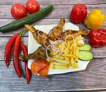 Куриная голень с картошкой фри
