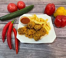 Куриные крылышки с картошкой фри