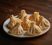 Жареные хинкали с говядиной