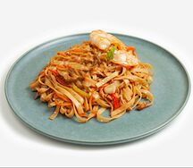 Лапша с креветками