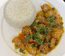 Рис с курицей в апельсиновом соусе