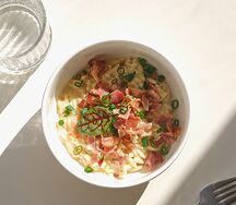 Паста орзо карбонара