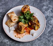 Салат с хрустящими баклажанами