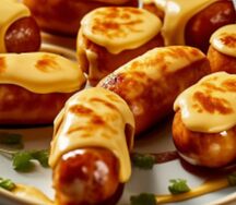 Мини-сосиски в кляре с сыром