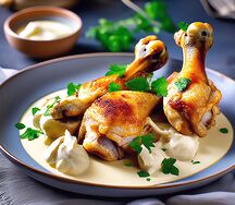Куриные ножки с чесночным соусом
