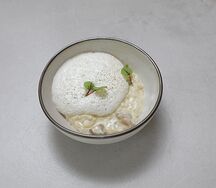 Ризотто с белыми грибами и кремом из пармезана