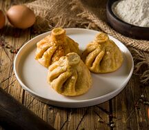 Хинкали с телятиной жареные