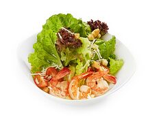 Салат Цезарь с креветками