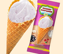 В51 Вологодский пломбир в рожке с черной смородиной